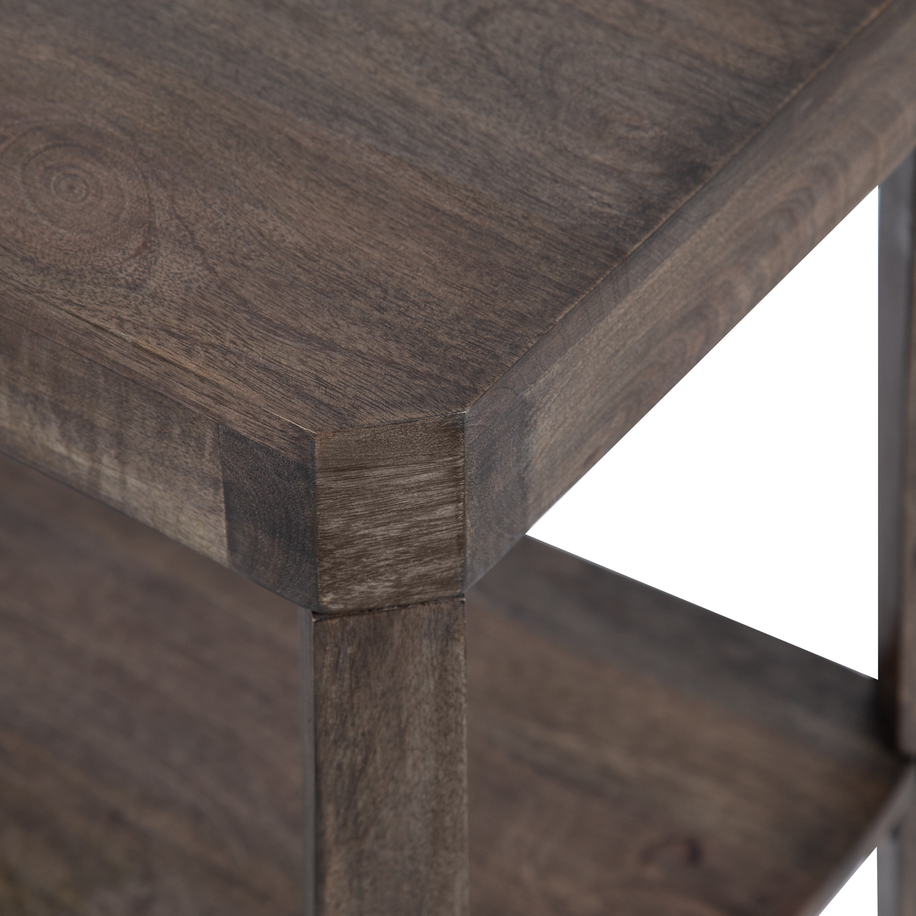 Kate and Laurel Talcott Farmhouse Rectangle Wood Side Table, 22 x 14 x 26, Gray, Decorative Modern Two Tier End Table for Use as a Bedroom Nightstand or Living Room Accent