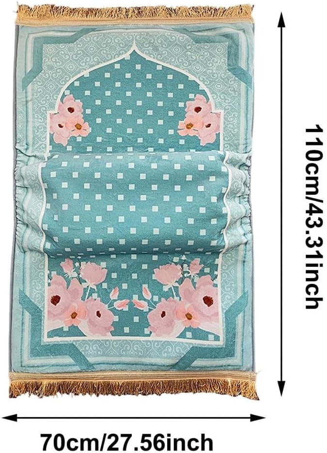 Orthopedic Prayer Mat with Memory Foam Knee Support – Extra Thick Padded Prayer Rug, Extra Soft Kneeling Cushion for Men & Women, Non-Slip Velvet Mat for Eid, Daily Prayer