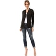 thumbnail image 5 of Cielo Women & Plus Open Front Drape Classic Knit Cardigan With Pockets, 5 of 5