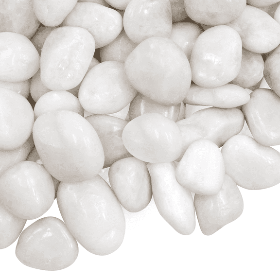 38LBS Large White River Rocks 2-3 Inch - Natural Polished Pebbles for Landscaping, Garden Decor, Aquariums, Decorative Stones for Pathways, Planters