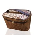 thumbnail image 1 of Bolsa de cosméticos bolsa cuadrada portátil de gran capacidad con bolsa de lavado de espejo bolsa de cosméticos con alfabeto marrón Zefei Wu 9024735081456, 1 of 3