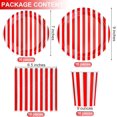 thumbnail image 2 of durony 64 Pcs Décorations de Table de Carnaval Assiettes en Papier à Rayures Blanches et Rouges Serviette Tasse Décorations de Fête Thème Cirque pour Carnaval, Anniversaire, Fête de Pique-Nique, 2 of 7