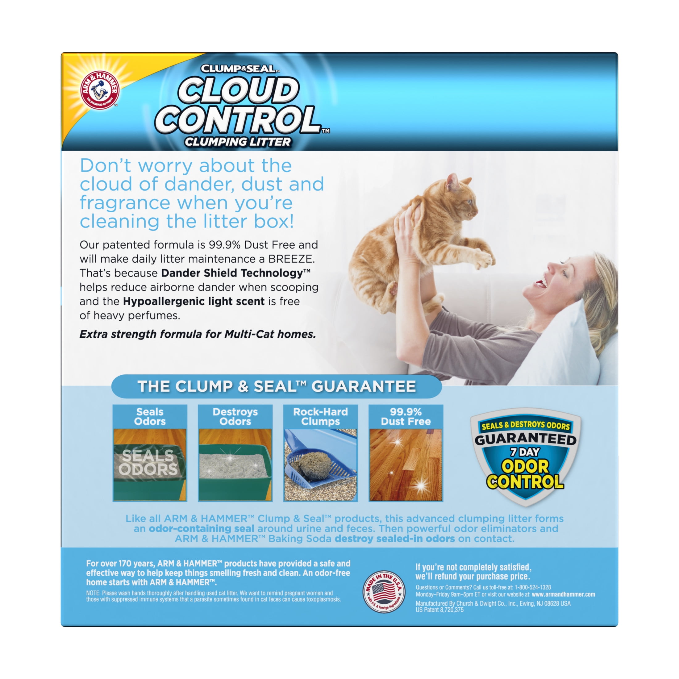 ARM HAMMER Cloud Control Multi Cat Clumping Cat Litter with Hypoallergenic Light Scent 14 lb