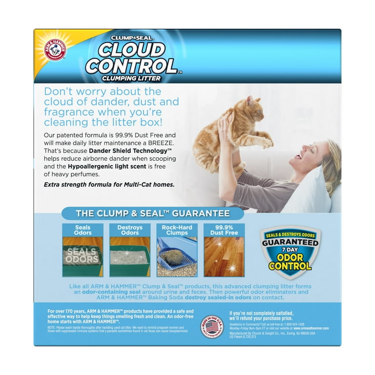 ARM HAMMER Cloud Control Multi Cat Clumping Cat Litter with Hypoallergenic Light Scent 14 lb