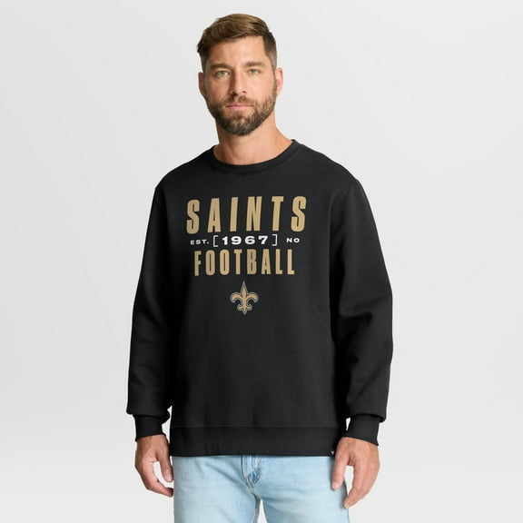 Men's Fanatics Black New Orleans Saints Powerful Throw Legacy Pullover Sweatshirt