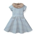 thumbnail image 1 of Hope & Henry Girls' Fit and Flare Ponte Dress with Faux Fur, 1 of 3