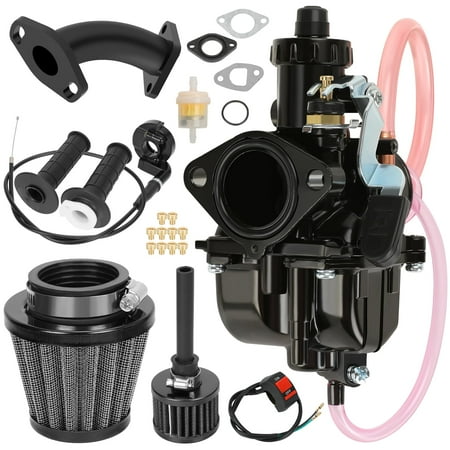 VM22 Carburetor Kit Compatible with Predator 212cc 196cc 224cc 6.5hp Coleman Mini Bike CT200U BT200X Baja Warrior MB200 Parts Curved Intake Manifold Throttle Assembly