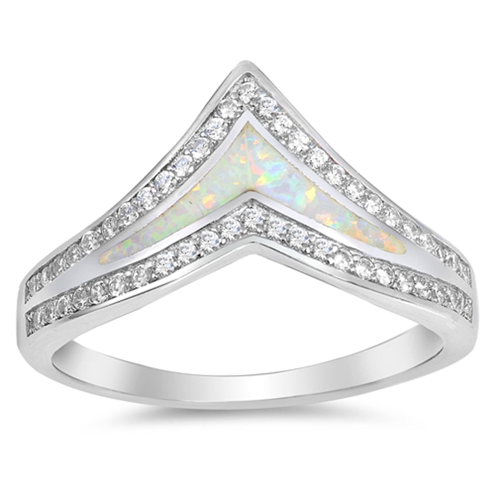 CHOOSE YOUR COLOR Sterling Silver Chevron Ring