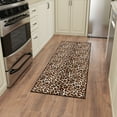 thumbnail image 3 of Ottomanson Non-Slip Washable Kitchen Runner Rug Mat for Hallway Durable Easy Care 1'10" x 6' Leopard Print Brown, 3 of 13