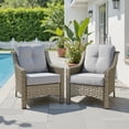 thumbnail image 2 of Ovios Patio Chairs Set of 2, Outdoor Rattan Wicker Armchairs with Cushions, All-Weather Chairs for Garden or Porch, 2 of 6
