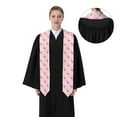 thumbnail image 4 of Xecao Cute Flamingo with Heart Print Graduation Shawl Stole Honor Stole Adult 72" Academic Commencements, 4 of 7
