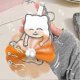 thumbnail image 4 of Funny Hand Press Fan, Mischief Cat Fan Keychain, 3D Rotating Cats Bag Pendant, 4 of 5