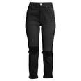 thumbnail image 6 of No Boundaries Junior Womens' Super High Rise Destructed Relaxed Mom Jeans, 6 of 6