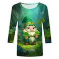 thumbnail image 6 of felwors St Patricks Day Shirt Women 2025 Casual Plus Size 3/4 Sleeve Irish Clover Shirts Funny Saint Patrick's Tunic Tops (Green, M), 6 of 6