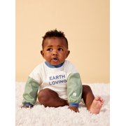 Little Star 100% Organic Cotton 2-Pack Baby Boy Sweatshirt Rompers