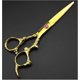 thumbnail image 5 of Juego de tijeras profesionales para cortar el cabello de 6 pulgadas con mango dorado, tijeras de entresacar, acero inoxidable., 5 of 5