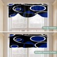 thumbnail image 5 of Black Blue Tie Up Valance Curtains for Windows, Kitchen Curtains Window Treatments, White Circle Geometric Abstract Texture Short Window Shades Valances for Bedroom Bathroom Cafe 54"x18", 5 of 8