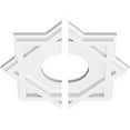thumbnail image 2 of 24"OD x 4"ID x 13 1/4"C x 1"P Axel Architectural Grade PVC Contemporary Ceiling Medallion, Two Piece, 2 of 7