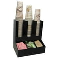 thumbnail image 2 of 3 Wide Condiment and Coffee Cup and Lid Dispenser Stirrer, Sugar Cup Caddy Organize and Display Your Coffee Counter with Style (6007) Black, 2 of 2