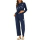 thumbnail image 1 of Conjuntos de lounge para mujeres INSPIRE CHIC, camisetas de manga larga con estampado de gatos y pantalones, pijamas con bolsillos, talla S, color azul, 1 of 6