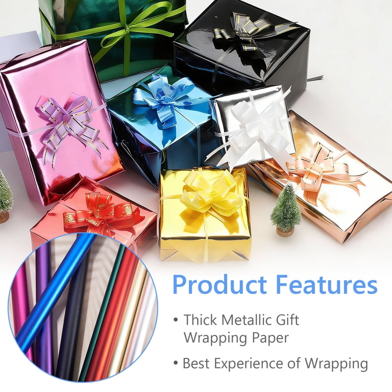 Tripumer Metallic Wrapping Paper, Silver, 17" x 32.8 Feet photo 7