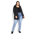 thumbnail image 2 of avenue Womens Multi Panel Coat, Black, Plus Size, 14/16, 2 of 5