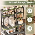 thumbnail image 4 of Amadwell 39.4" Large Bakers Rack, 6-Tier Microwave Stand with Power Outlets, Kitchen Shelf with Wire Basket, 4 of 8