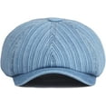thumbnail image 4 of CoCopeaunts Newsboy Hats for Men Women Washed Denim Beret Cap Vintage Artist Painter Beret Hat Retro Flat Octagonal Newsboy Cap, 4 of 7