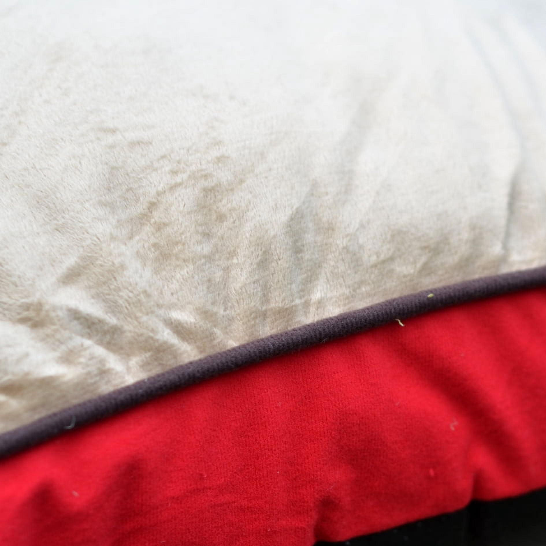 Sunny RED Dog Cat Soft Pet Bed w Waterproof Lining, Removal Color, Non Skid Base