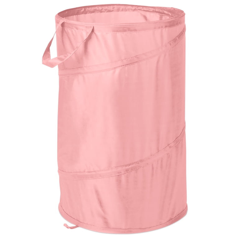 Mainstays Pop-Up Spiral Laundry Hamper, Pink photo 4