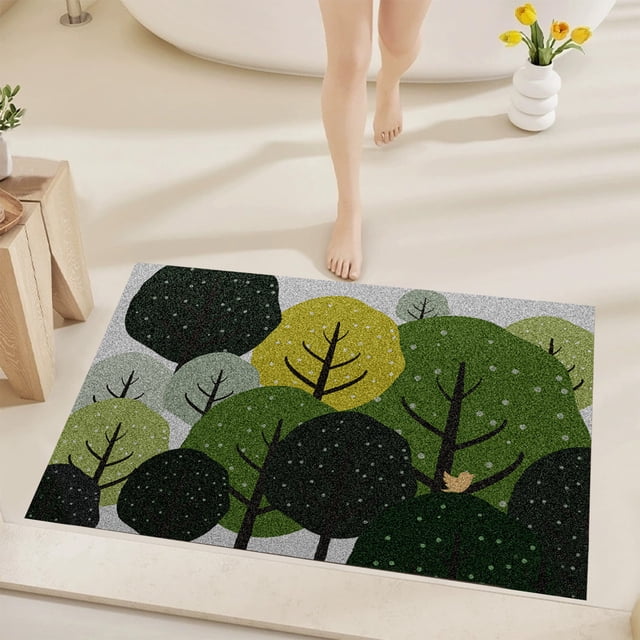 Alfombra Puerta de Entrada Poliéster Multicolor Baño Absorbente Antideslizante 80cmx50cm Fácil Cuidado Decoración de Interiores Alfombra