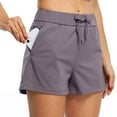 thumbnail image 2 of Womens Summer Shorts Solid Color Elastic Waist Loose Yoga Lounge Shorts with Pocket Ladies Running Athletic Shorts, 2 of 4