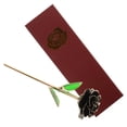 thumbnail image 3 of KAKOWELY Rosas lacadas florecientes bañadas en oro de 24 quilates. Rosa auténtica. Regalo de cumpleaños, San Valentín o aniversario con bolsa de recuerdo (negra)., 3 of 5