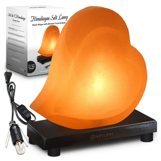 Nevlers Double Heart Shaped Pink Himalayan Salt Lamp Night Light