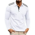 thumbnail image 3 of Lenago Mens T Shirts Size M-3XL,Mens Short/Long Sleeve Shirt Classic Button Basic Solid Color Collared Shirts Casual Versatile Sports Button Lapel Top Sports and Fitness Muscle Gym Tops, 3 of 9
