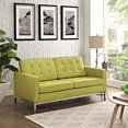 thumbnail image 4 of Loveseat Sofa Couch, Green, Fabric, Living Kitchen Cafe Bistro Hospitality Restaurant, Modern Contemporary HB32822, 4 of 4