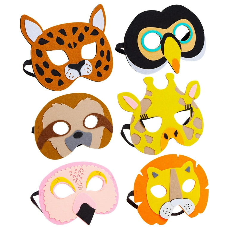 Kids Leopard Felt Face Mask for Halloween Costume or