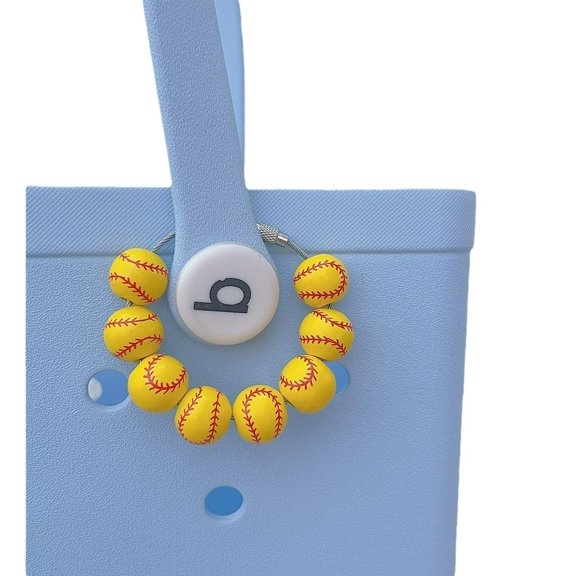 Floleo Sport Charms For Bag And Simply Southern Tote, Wooden Beads Accessories Charm For Beach Tote Bag, Accessories For Customizing Your Bag