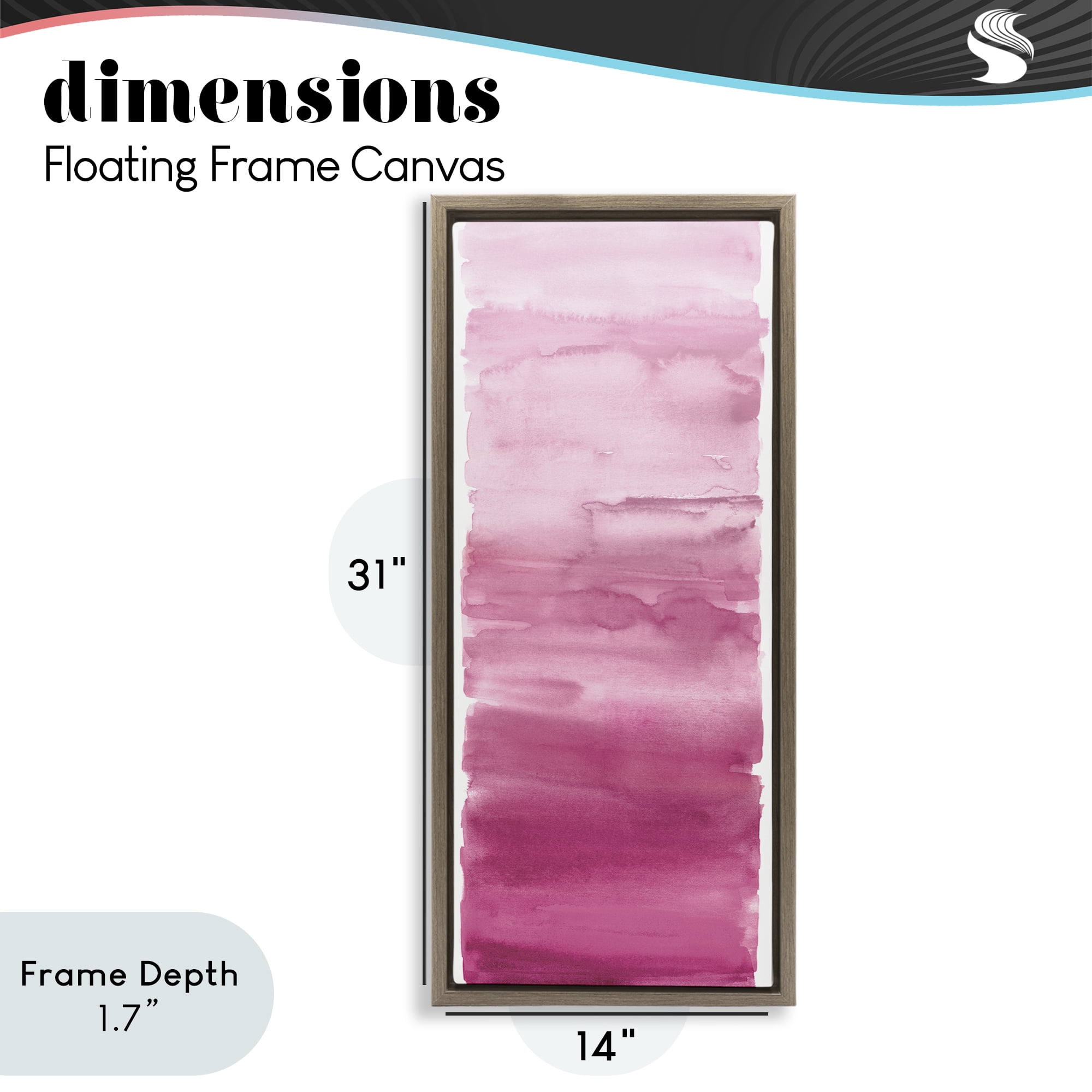 Stupell Industries Blush Blend Gradient Brown Framed Floater Canvas Wall Art, design by Allie Corbin