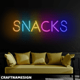 thumbnail image 3 of Craftnamesign Snacks Neon Sign, Pantry Room Wall Art, Confectionery Wall Sign, 3 of 5