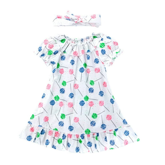 kamemir Girls Back to School Dress Kids First Day of School Clothes(White,4-5 Years)
