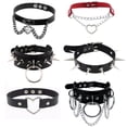 thumbnail image 2 of mujer hombres harajuku retro punk gargantilla collar de cuero pu goth remaches fiesta club sexy gótico joyería Gao Jiahui unisex, 2 of 2