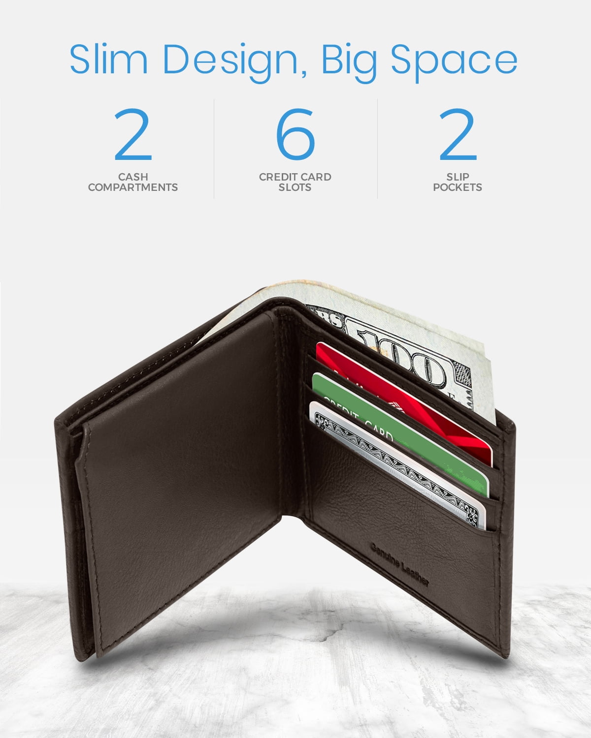 Bifold Wallet Credit Card & Photo Insert - Big Skinny