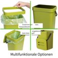 thumbnail image 4 of Space-Saving Wall Mount Trash Can, Compact Size Compost Bin with Non Smelling Lid for Kitchen Fresh Green 5L, 4 of 6
