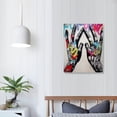 thumbnail image 3 of JEUXUS Graffiti Canvas Wall Art - Heart-Shaped Gestures Picture Street Art Canvas Prints for Valentine's Day, Cool Framed Artwork Boy Bedroom Wall Decor Ready to Hang, 3 of 4