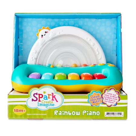 SPARK CREATE IMAGINE SPARK.CREATE.IMAGINE RAINBOW PIANO FOR TODDLERS, AGES 18 MONTHS AND UP – TOY MUSICAL INSTRUMENT