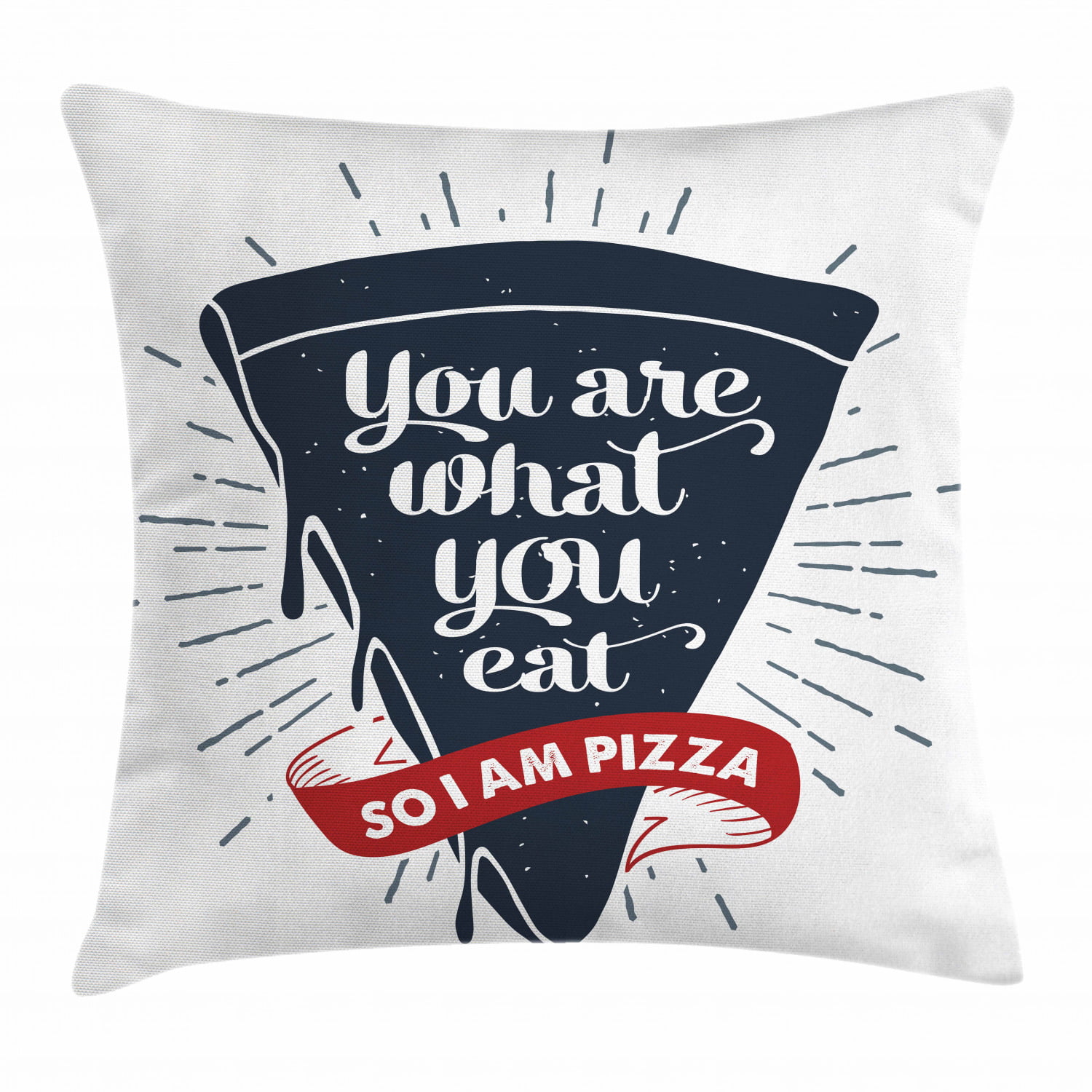 Multicolor Pizza Princess Funny Pizza Lover Throw Pillow 16x16
