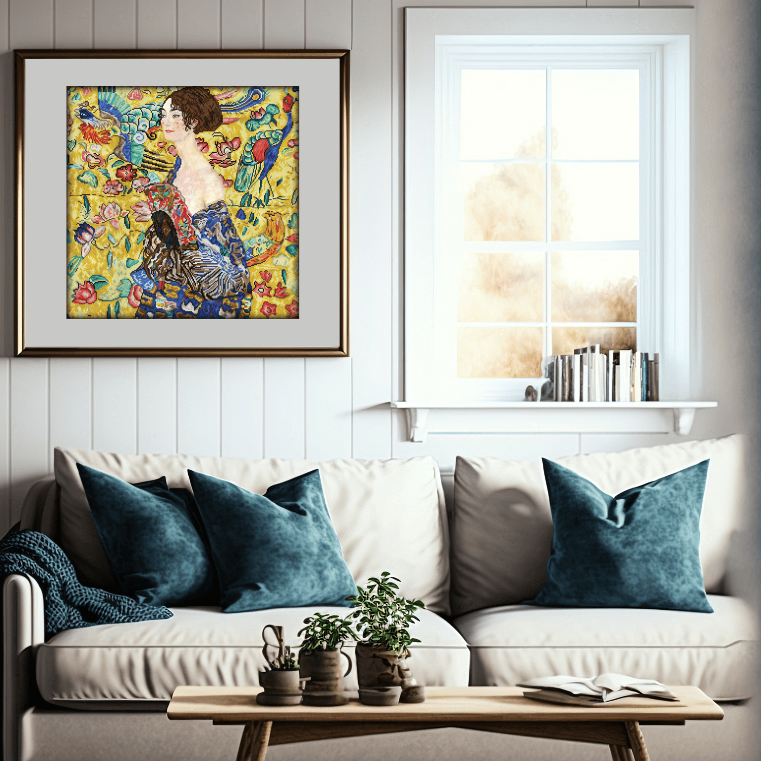 Diamond Dotz Lady with Fan (apres Klimt) Portrait Diamond Painting Kits for Adults - Diamond Art Kits a Relaxing Creative Craft Kit with Dotz Gems 26.4"x26.4"