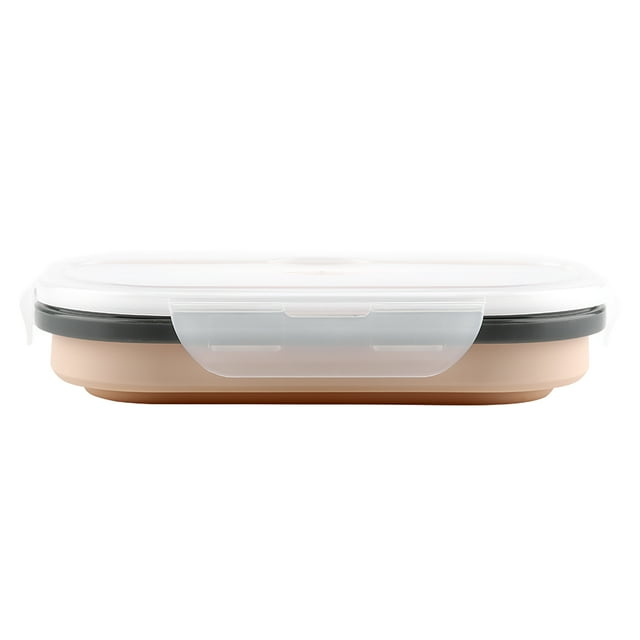 Boîte à Lunch Pliable en Silicone, Contenant de Rangement Alimentaire Rectangulaire Portable