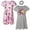 Gray / pink, variant on Disney Encanto Mirabel Luisa Isabela Big Girls Skater Dresses and Scrunchie Little Kid to Big Kid